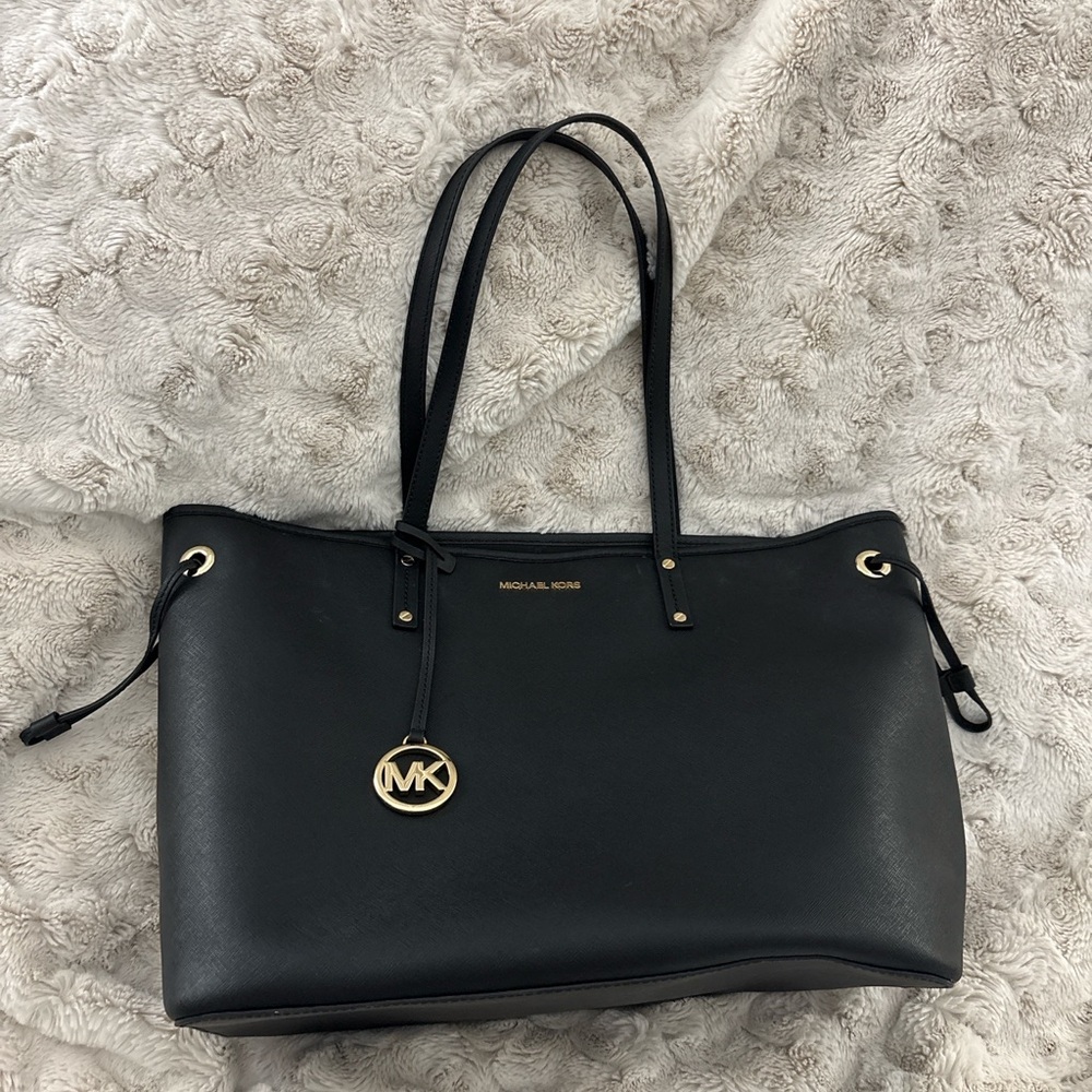 Michael Kors Black Leather Tote Bag